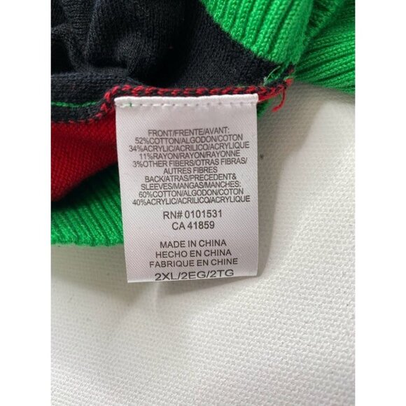 Mighty Fine Sweater Womens Red Black Felt Festive Might Delete 2X NEW - Picture 6 of 8